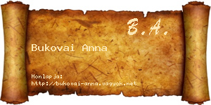 Bukovai Anna névjegykártya